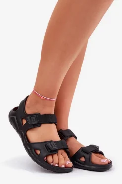 Piankowe Sandały Damskie Na Platformie Big Star RR274A512 Czarne