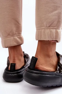 Połyskujące Kapcie Damskie Czarne Big Star MM274130