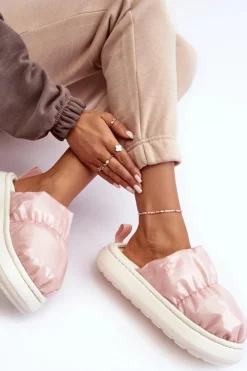 Połyskujące Kapcie Damskie Różowe Big Star MM274129