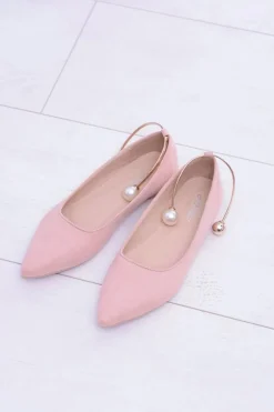 Różowe Balerinki Z Bransoletką W Szpic Mami