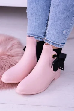 Różowe Matowe Damskie Kalosze Sztyblety Someday