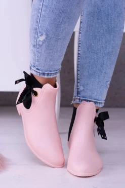 Różowe Matowe Damskie Kalosze Sztyblety Someday