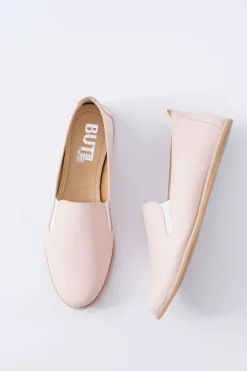 Różowe Pastelowe Baleriny Damskie Skóra Fresca