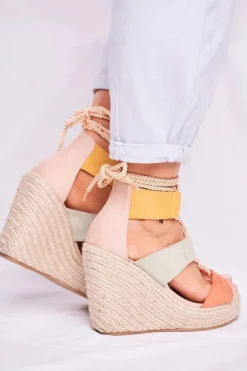 Sandałki Damskie Na Koturnie espadrylu kolorowe Beautiful One