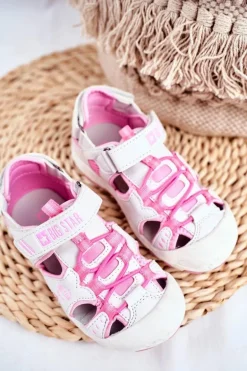 Sandałki Dziecięce Big Star Na Rzepy Białe FF374207