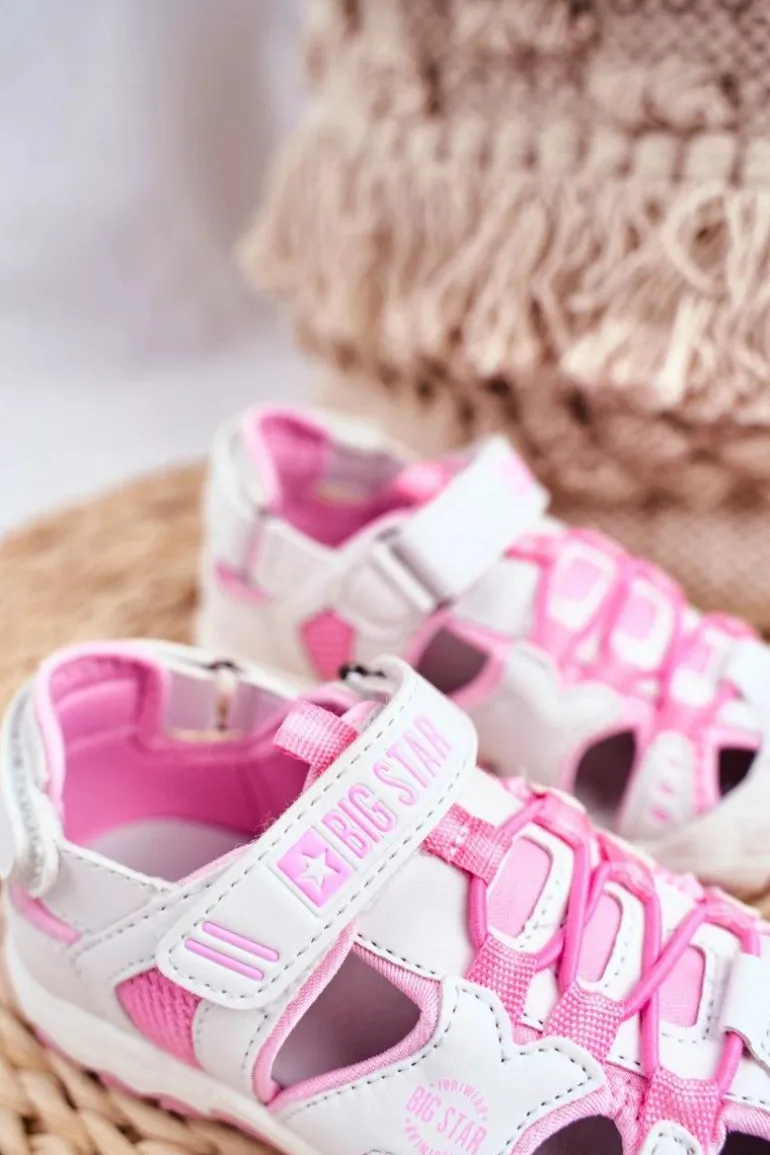 Sandałki Dziecięce Big Star Na Rzepy Białe FF374207