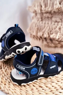 Sandałki Dziecięce Big Star Na Rzepy Granatowe FF374211