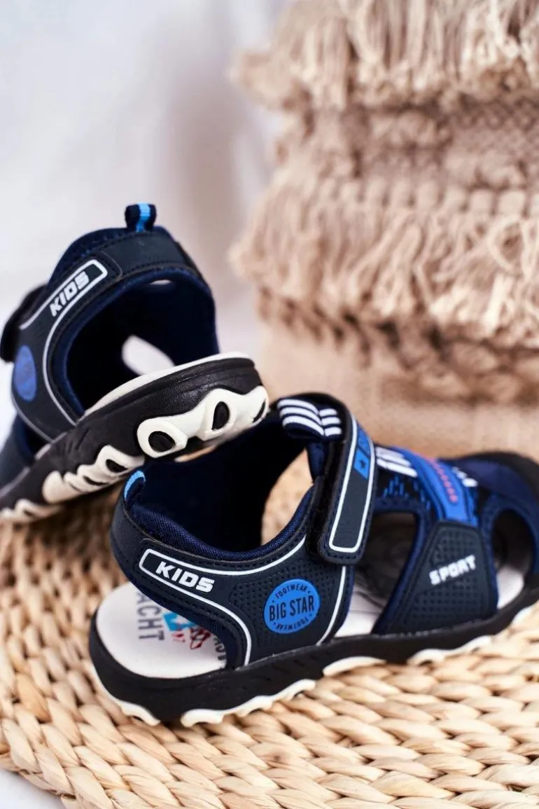 Sandałki Dziecięce Big Star Na Rzepy Granatowe FF374211