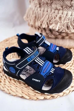 Sandałki Dziecięce Big Star Na Rzepy Granatowe FF374211