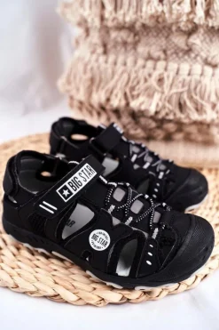 Sandałki Dziecięce Big Star Na Rzepy Czarne FF374210