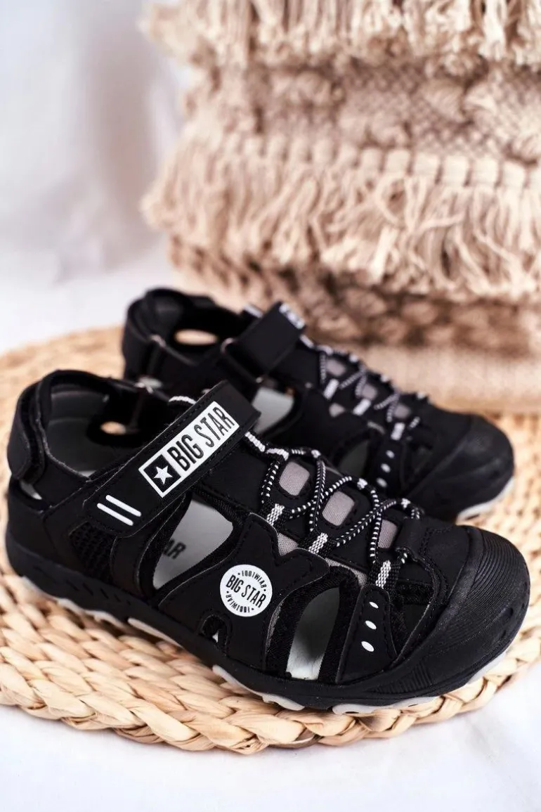 Sandałki Dziecięce Big Star Na Rzepy Czarne FF374210