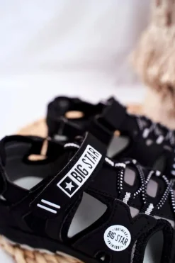 Sandałki Dziecięce Big Star Na Rzepy Czarne FF374210