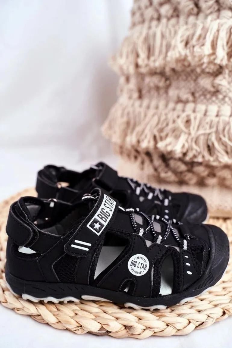 Sandałki Dziecięce Big Star Na Rzepy Czarne FF374210