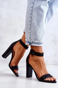 Sandałki Na Obcasie Czarne Georgina