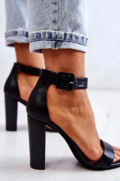 Sandałki Na Obcasie Czarne Georgina