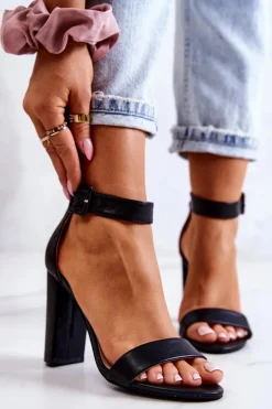 Sandałki Na Obcasie Czarne Georgina