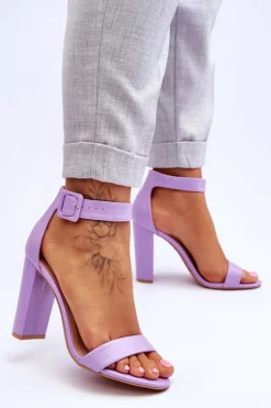 Sandałki Na Obcasie Fioletowe Georgina