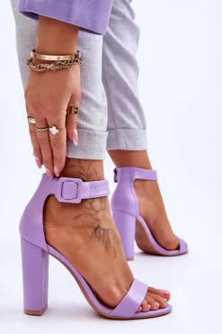 Sandałki Na Obcasie Fioletowe Georgina
