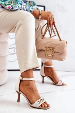 Sandałki Na Obcasie Laura Messi 2366 Beżowe