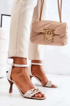 Sandałki Na Obcasie Laura Messi 2366 Beżowe