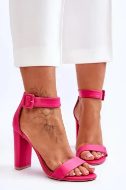 Sandałki Na Obcasie Różowe Georgina