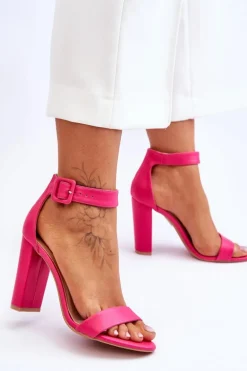 Sandałki Na Obcasie Różowe Georgina
