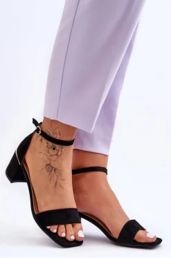 Sandałki Na Stabilnym Obcasie Czarne Palermo