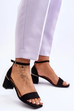 Sandałki Na Stabilnym Obcasie Czarne Palermo