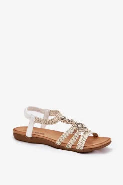 Sandały Damski Płaskie Z Plecionymi Paskami Artiker 56C1323 Biale