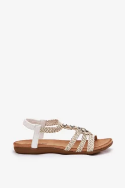 Sandały Damski Płaskie Z Plecionymi Paskami Artiker 56C1323 Biale