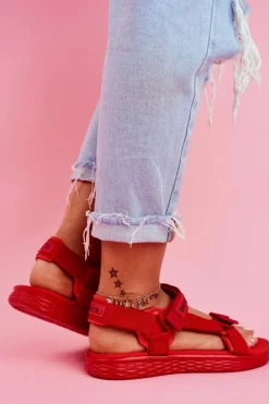 Sandały Damskie Big Star FF274A602 Czerwone