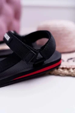 Sandały Damskie Big Star Na Rzepy Czarne DD274A282