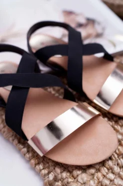 Sandały Damskie Eleganckie Złote Carme