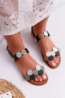 Sandały Damskie Eleganckie Czarne Laura Messi 1948