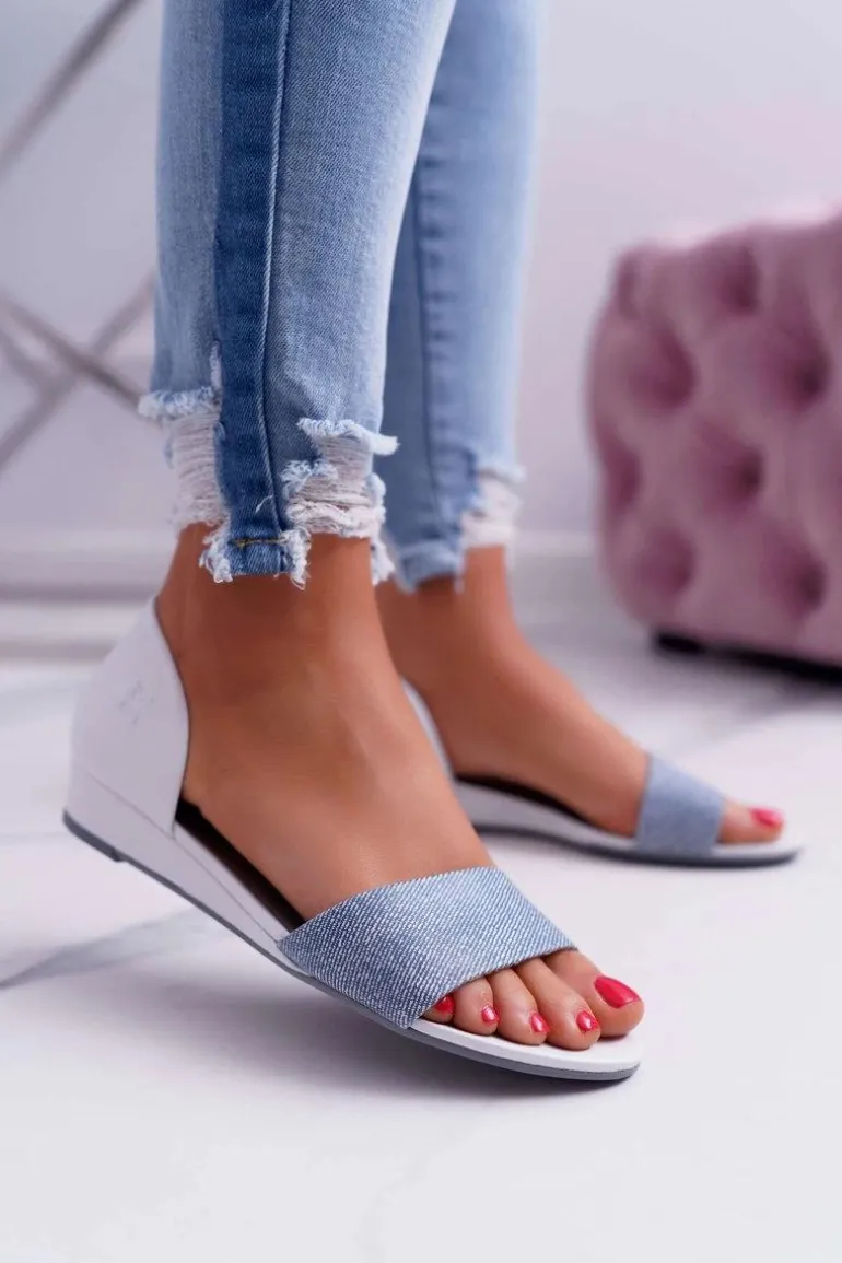 Sandały Damskie Maciejka Skórzane Białe 1971 Nomara