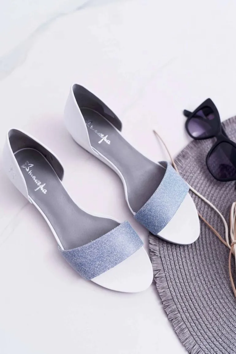 Sandały Damskie Maciejka Skórzane Białe 1971 Nomara