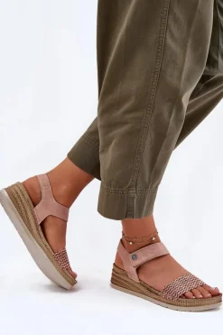 Sandały Damskie Na Koturnie Inblu RV000014 Różowe