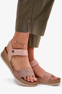 Sandały Damskie Na Koturnie Inblu RV000014 Różowe