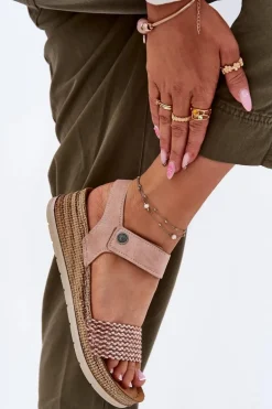 Sandały Damskie Na Koturnie Inblu RV000014 Różowe