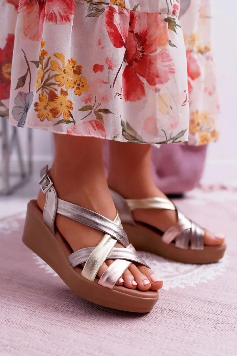 Sandały Damskie Na Koturnie Skórzane Maciejka ESP27-25/00-1