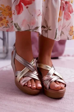 Sandały Damskie Na Koturnie Skórzane Maciejka ESP27-25/00-1