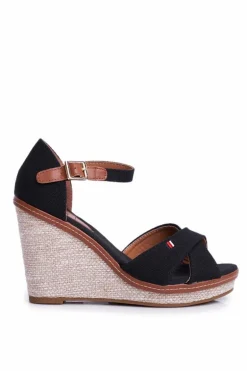 Sandały Damskie Na Koturnie Czarne LaMane