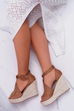 Sandały Damskie Na Koturnie Platforma Camel Begest
