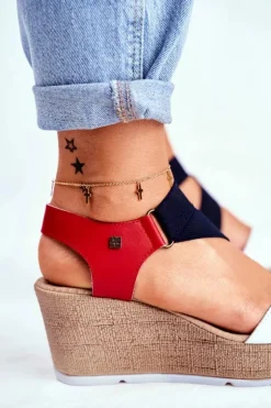 Sandały Damskie Na Koturnie Big Star Wsuwane FF276014