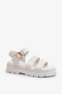 Sandały Damskie Na Masywnej Podeszwie Białe Nicarda