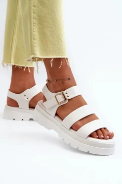 Sandały Damskie Na Masywnej Podeszwie Białe Nicarda