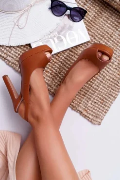 Sandały Damskie Na Obcasie Platformie Camel Lorajn