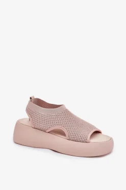 Sandały Damskie Na Platformie Beżowe Kavira