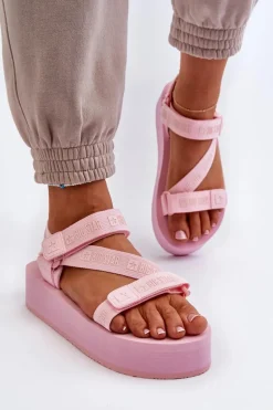 Sandały Damskie Na Platformie Big Star NN274A529 Różowe