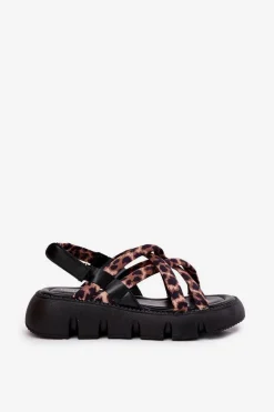 Sandały Damskie Na Platformie Z Paskami Panterka Filamira